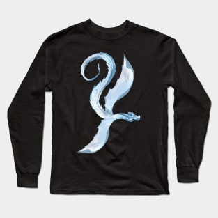 licht blue dragon black Long Sleeve T-Shirt